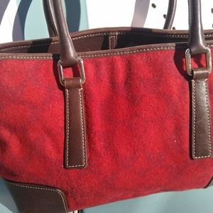 Genuine Vintage Coach Red Felt Handbag!